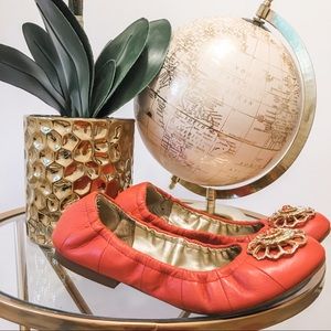 Tahari Coral Jeweled Ballerina Flats